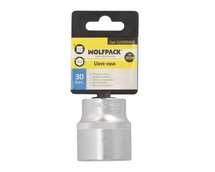 Llave Vaso 1/2" Hexagonal 30 mm. Perfil de 6 caras. Acero Cromo Vanadio, Aristas Redondas