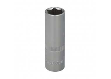 Llave Vaso 1/2" Hexagonal Larga 17 mm. Perfil de 6 caras. Acero Cromo Vanadio, Aristas Redondas