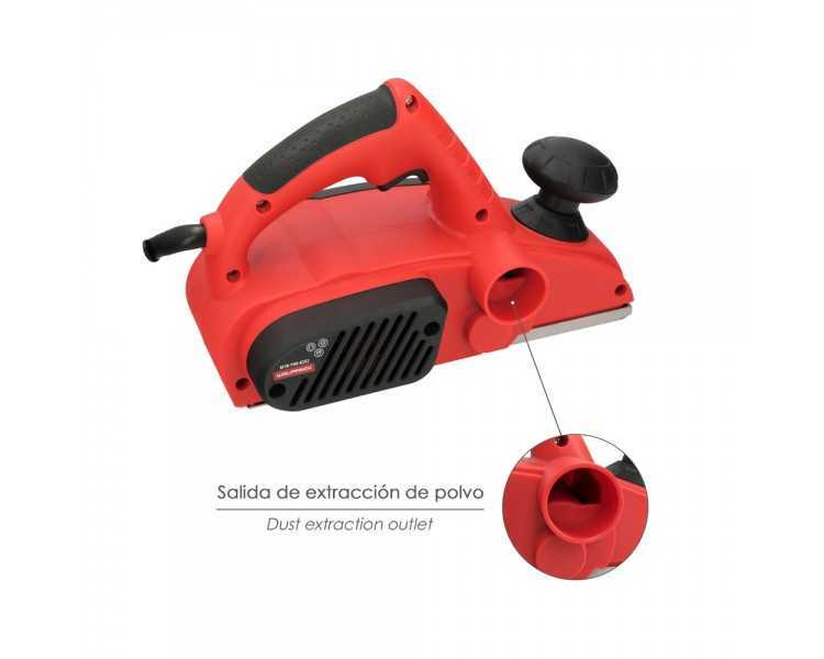 Cepilladora Electrica 710 Watt. Ancho Corte 82 mm. Profundidad 2 mm. Base Aluminio / Acero Cepillo Electrico Madera Carpintero