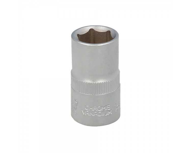 Llave Vaso 1/2" Hexagonal 14 mm. Perfil de 6 caras. Acero Cromo Vanadio, Aristas Redondas