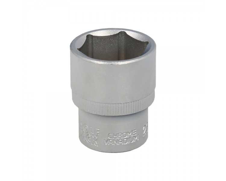 Llave Vaso 1/2" Hexagonal 23 mm. Perfil de 6 caras. Acero Cromo Vanadio, Aristas Redondas