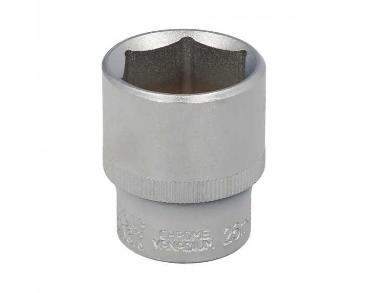 Llave Vaso 1/2" Hexagonal 26 mm. Perfil de 6 caras. Acero Cromo Vanadio, Aristas Redondas