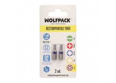 Puntas Destornillador Torx 20 Inviolable (2 Piezas). Acero S2 al Cromo Vanadio. Puntas Hexagonales, Destorpuntas,