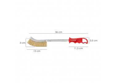 Cepillo Manual Acero Latonado Mango Rojo 34 cm.