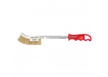 Cepillo Manual Acero Latonado Mango Rojo 34 cm.