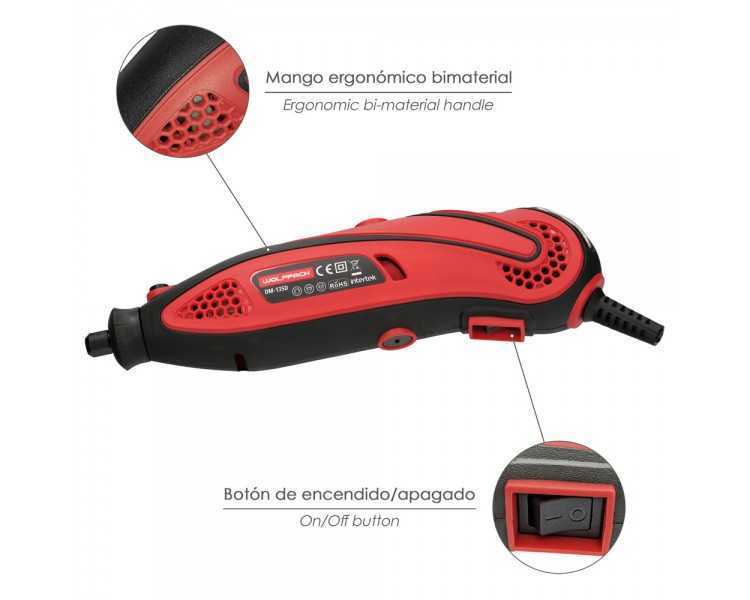 Multiherramienta 135 Watt. Con 210 Accesorios y Maletin. Herramienta Multifunción, Mini Taladro, Herramienta Rotativa, Amoladora