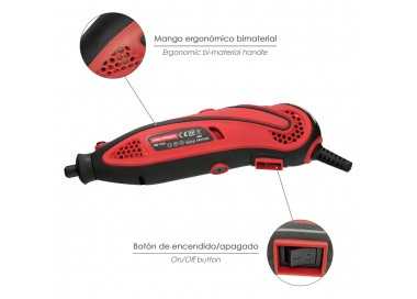 Multiherramienta 135 Watt. Con 210 Accesorios y Maletin. Herramienta Multifunción, Mini Taladro, Herramienta Rotativa, Amoladora