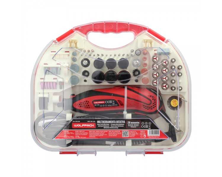 Multiherramienta 135 Watt. Con 210 Accesorios y Maletin. Herramienta Multifunción, Mini Taladro, Herramienta Rotativa, Amoladora