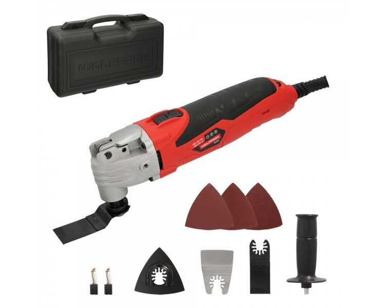 Herramienta Multifuncion Oscilante 300 Watt. Con Accesorios 23.000 R.P.M. Variador Velocidad, Cambio Rapido Hoja, Cortar, Lijar