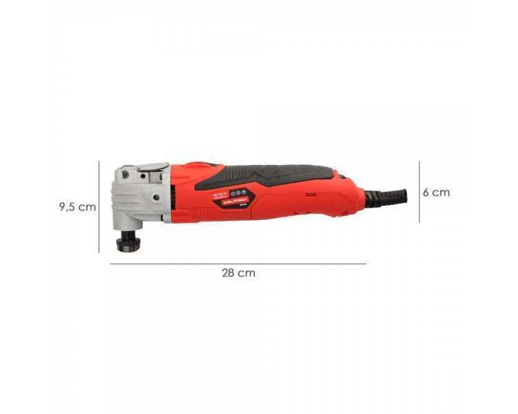 Herramienta Multifuncion Oscilante 300 Watt. Con Accesorios 23.000 R.P.M. Variador Velocidad, Cambio Rapido Hoja, Cortar, Lijar