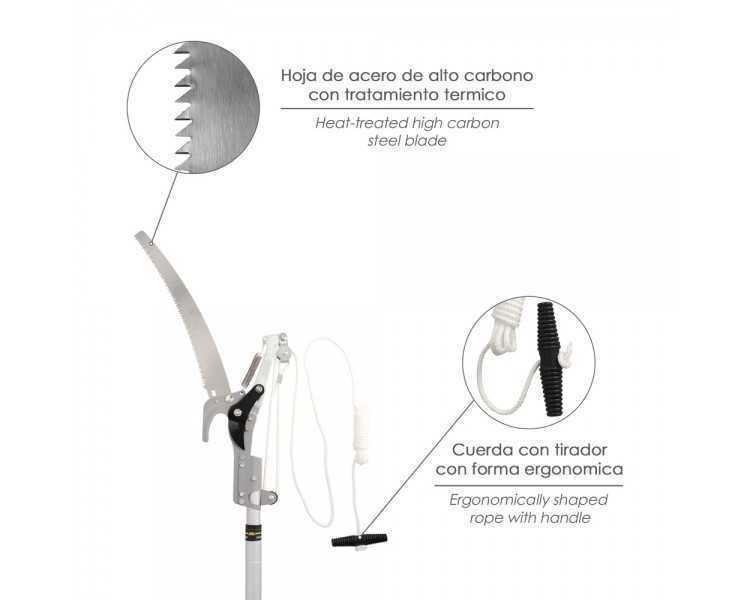 Cortarramas Con Serrucho Mango Aluminio Extensible 1,8 a 2,8 Metros