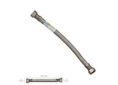 Latiguillo Flexible Reforzado Acero Inoxidable Termo Hembra 1/2" - Hembra 1/2" Longitud 300 mm