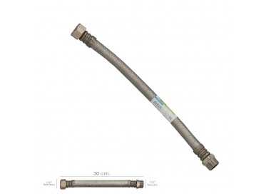 Latiguillo Flexible Reforzado Acero Inoxidable Termo Macho 1/2" - Hembra 1/2" Longitud 300 mm
