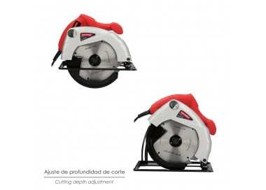Sierra Circular 1300 Watt. Disco 185 mm. 4.800 RPM Corte a Inglete Con Regulador de Profundidad. Ingletadora, Sierra Madera.