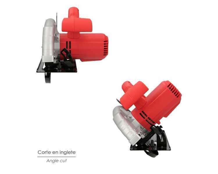 Sierra Circular 1300 Watt. Disco 185 mm. 4.800 RPM Corte a Inglete Con Regulador de Profundidad. Ingletadora, Sierra Madera.