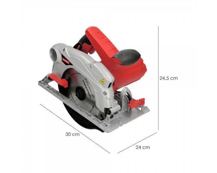 Sierra Circular 1300 Watt. Con Laser Disco 185 mm. 4.700 RPM Corte Inglete Regulador de Profundidad. Ingletadora, Sierra Madera