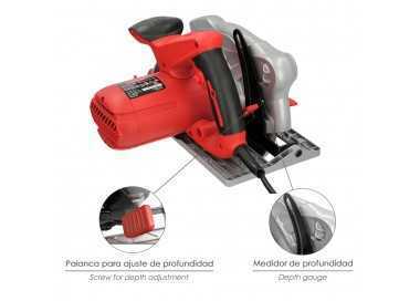 Sierra Circular 1300 Watt. Con Laser Disco 185 mm. 4.700 RPM Corte Inglete Regulador de Profundidad. Ingletadora, Sierra Madera