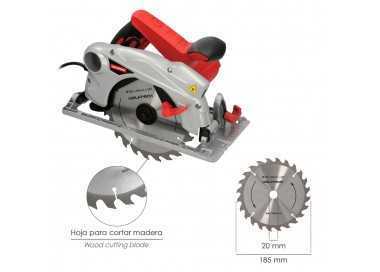 Sierra Circular 1300 Watt. Con Laser Disco 185 mm. 4.700 RPM Corte Inglete Regulador de Profundidad. Ingletadora, Sierra Madera