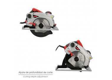 Sierra Circular 1300 Watt. Con Laser Disco 185 mm. 4.700 RPM Corte Inglete Regulador de Profundidad. Ingletadora, Sierra Madera