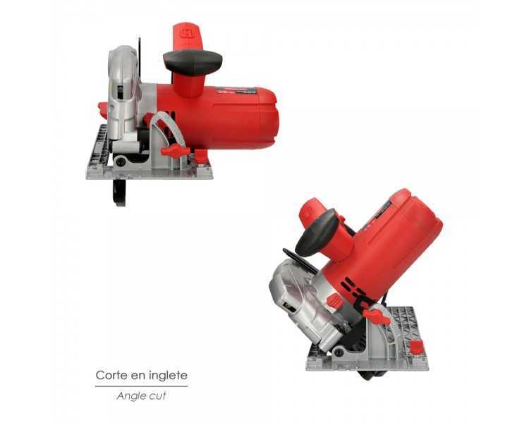 Sierra Circular 1300 Watt. Con Laser Disco 185 mm. 4.700 RPM Corte Inglete Regulador de Profundidad. Ingletadora, Sierra Madera