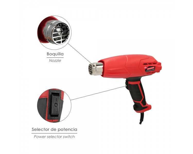 Pistola Aire Caliente 2000 Watt. 2 Potencias Con  Accesorios. Decapador, Pistola Decapar Aire Caliente