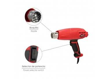 Pistola Aire Caliente 2000 Watt. 2 Potencias Con  Accesorios. Decapador, Pistola Decapar Aire Caliente
