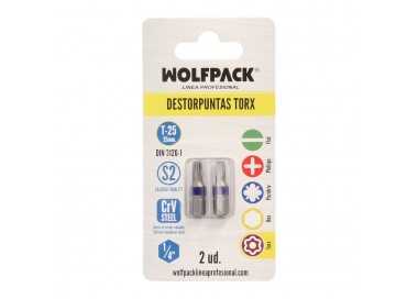 Puntas Destornillador Torx 25 Inviolable (2 Piezas). Acero S2 al Cromo Vanadio. Puntas Hexagonales, Destorpuntas,