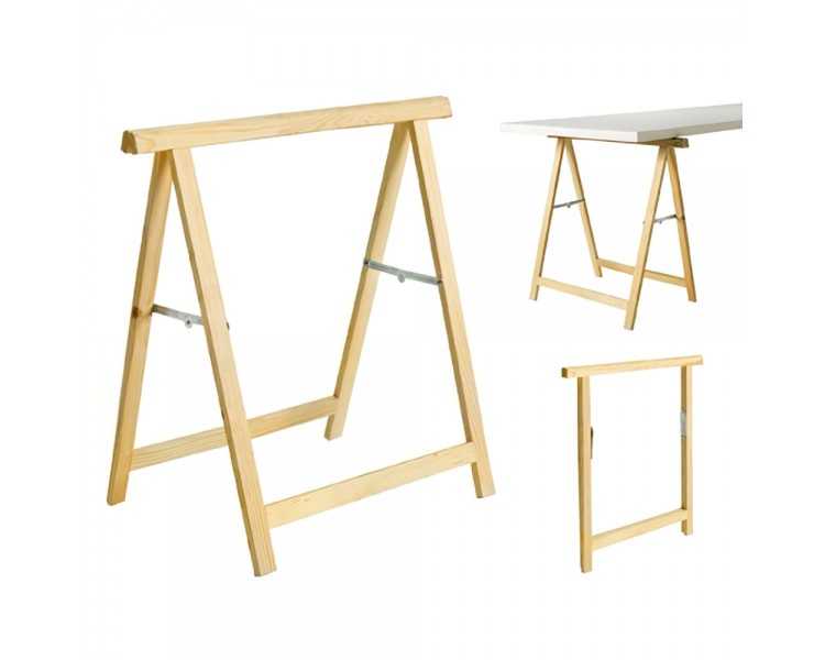 Caballete Madera de Pino Macizo 74x74cm Alto