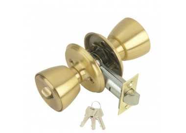Pomo MCM 501B Con Llave y Condena Latonado Entrada 60 mm.
