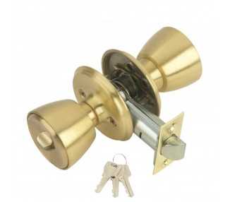 Pomo MCM 501B Con Llave y Condena Latonado Entrada 70 mm.