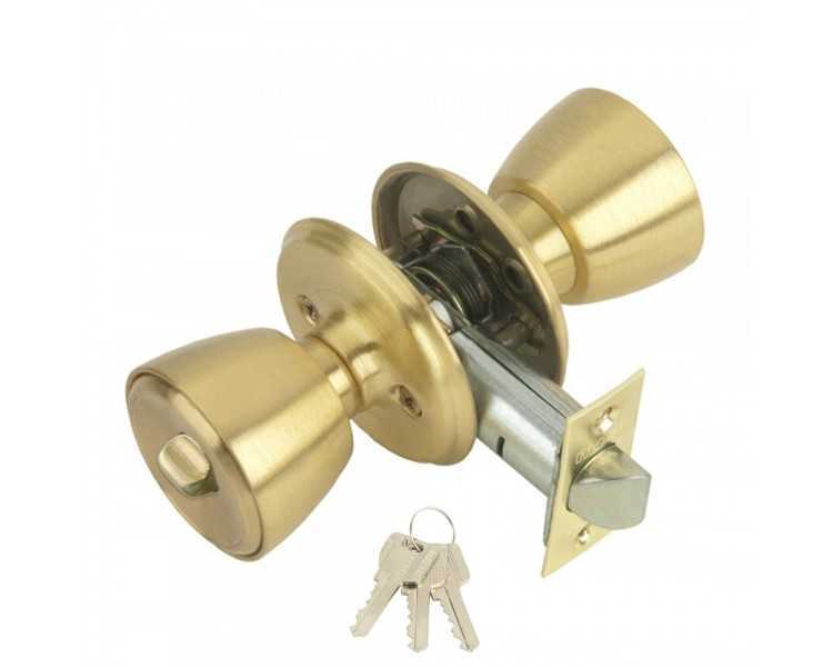 Pomo MCM 501B Con Llave y Condena Latonado Entrada 70 mm.