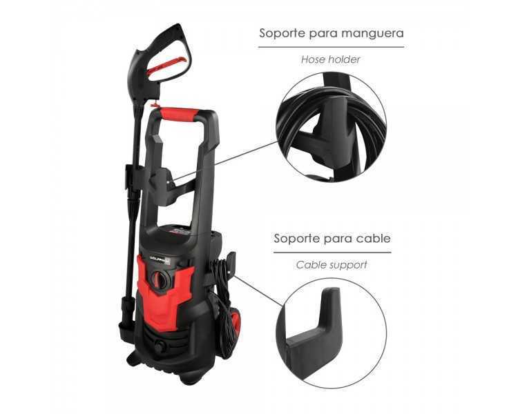 Hidrolimpiadora Alta Presión 135 Bares 1.800 Watt. Con Accesorios. 330 Litros / Hora. Limpiadora de Agua Con Deposito Detergente