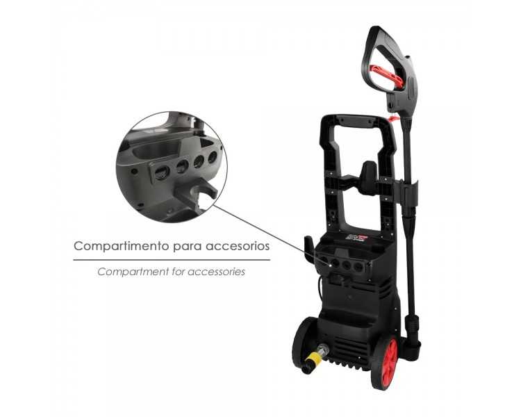 Hidrolimpiadora Alta Presión 135 Bares 1.800 Watt. Con Accesorios. 330 Litros / Hora. Limpiadora de Agua Con Deposito Detergente