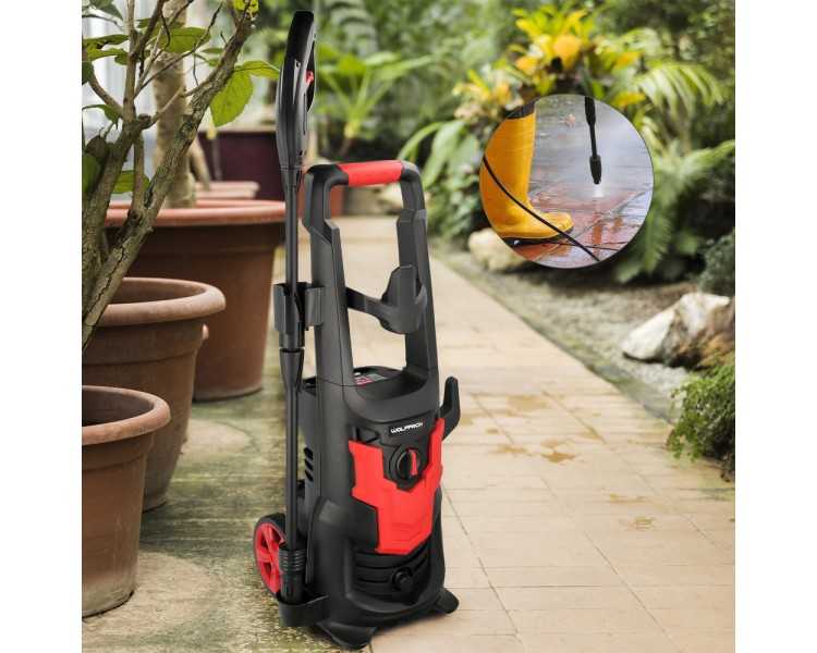 Hidrolimpiadora Alta Presión 135 Bares 1.800 Watt. Con Accesorios. 330 Litros / Hora. Limpiadora de Agua Con Deposito Detergente