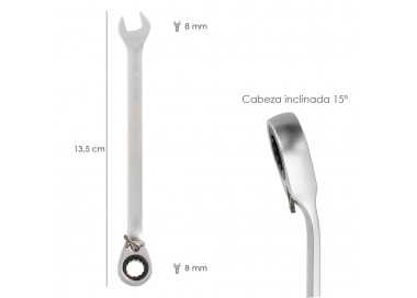Llave Combinada Con Carraca 8 mm. DIN 3113
