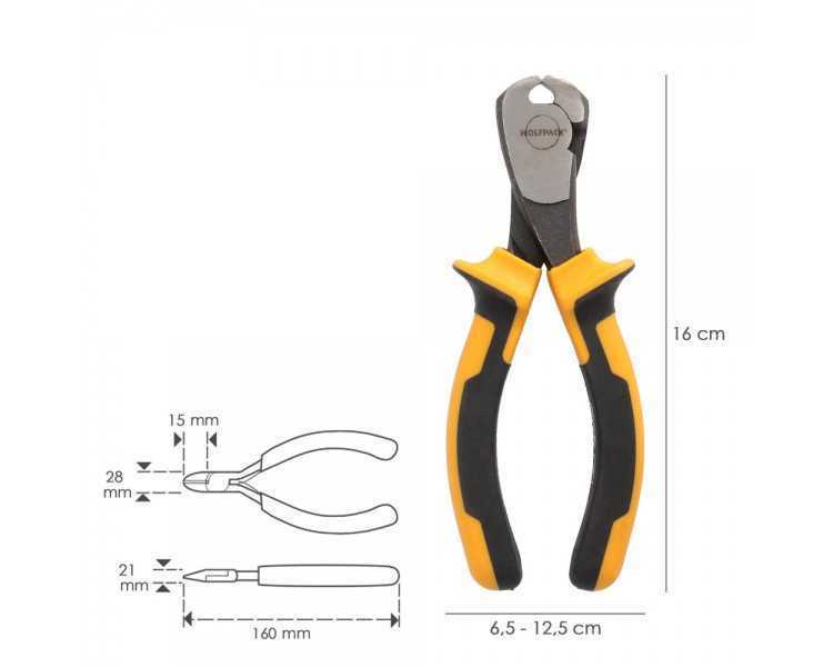Alicates Corte Frontal 150 mm. Acero DIN 5745. Pelacables, Corta Cables, Pelador Cables,