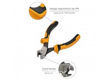 Alicates Corte Frontal 150 mm. Acero DIN 5745. Pelacables, Corta Cables, Pelador Cables,