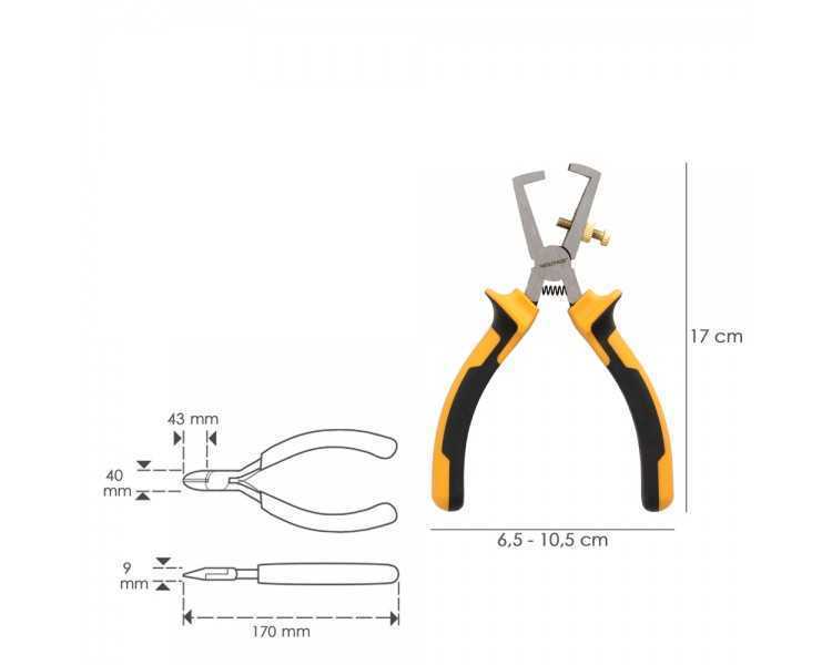 Alicates Pelacables 150 mm. Acero DIN 5745 Pelacables, Corta Cables, Pelador Cables,