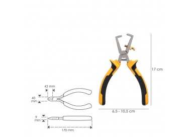 Alicates Pelacables 150 mm. Acero DIN 5745 Pelacables, Corta Cables, Pelador Cables,