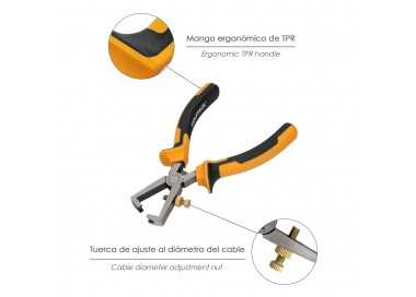 Alicates Pelacables 150 mm. Acero DIN 5745 Pelacables, Corta Cables, Pelador Cables,