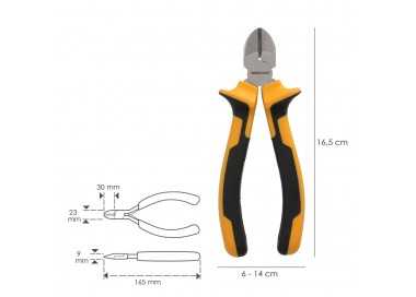 Alicates Corte Diagonal 150 mm. Acero DIN 5749 Pelacables, Corta Cables, Pelador Cables