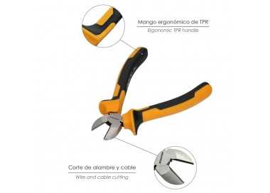 Alicates Corte Diagonal 150 mm. Acero DIN 5749 Pelacables, Corta Cables, Pelador Cables