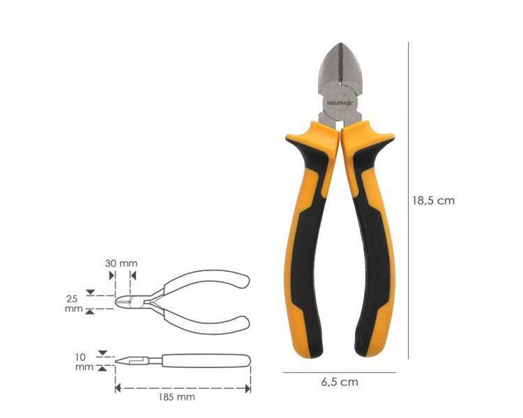 Alicates Corte Diagonal 175 mm. Acero DIN 5749 Pelacables, Corta Cables, Pelador Cables