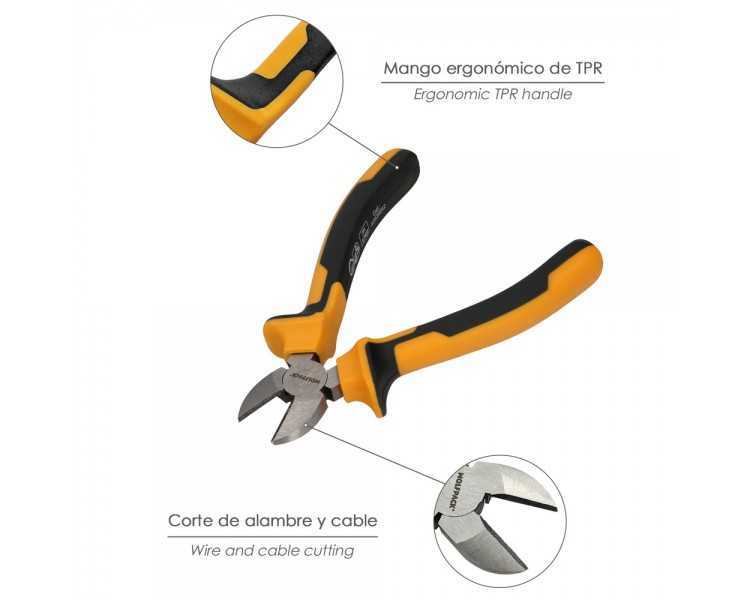 Alicates Corte Diagonal 175 mm. Acero DIN 5749 Pelacables, Corta Cables, Pelador Cables