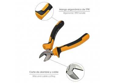 Alicates Corte Diagonal 175 mm. Acero DIN 5749 Pelacables, Corta Cables, Pelador Cables