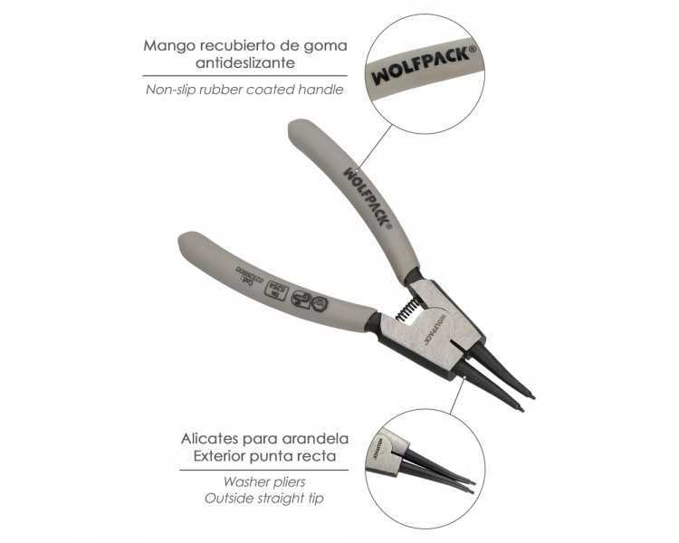 Alicates Arandelas Exteriores Recto 125 mm. acero Din 5254. Anillos De Presion, Anillos De Retención, Arandelas Circlips