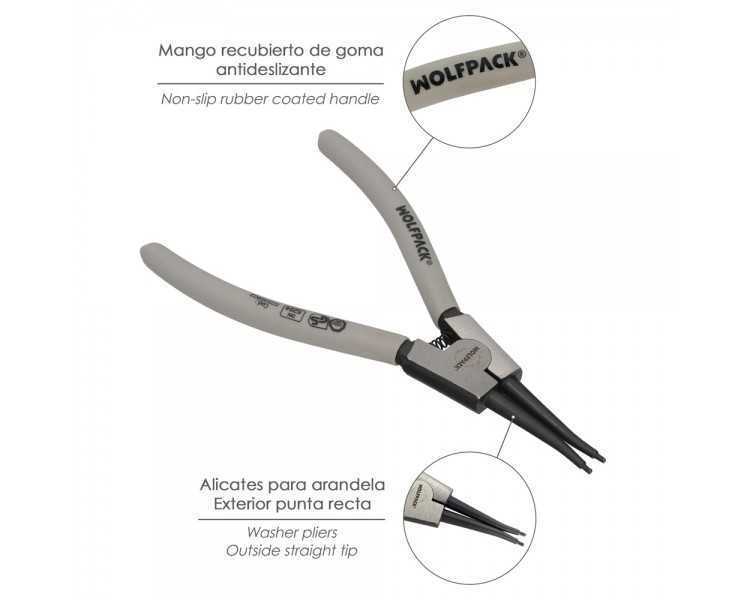 Alicates Arandelas Exteriores Recto 175mm. Acero Din 5254. Anillos De Presion, Anillos De Retención, Arandelas Circlips