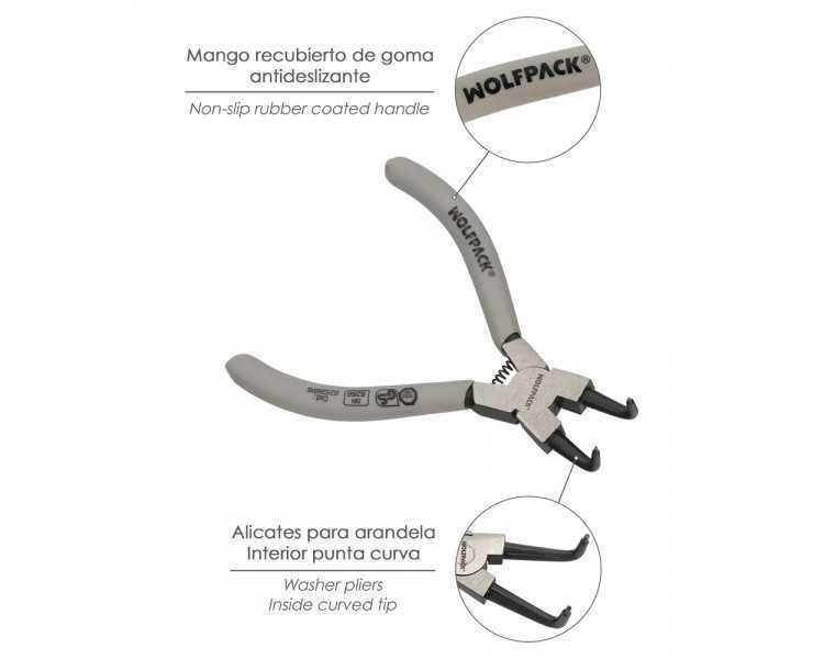 Alicates Arandelas Interiores Curvo 125 mm. Acero Din 5254. Anillos De Presion, Anillos De Retención, Arandelas Circlips