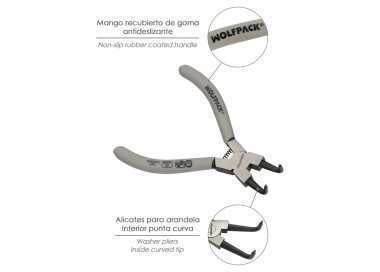Alicates Arandelas Interiores Curvo 125 mm. Acero Din 5254. Anillos De Presion, Anillos De Retención, Arandelas Circlips