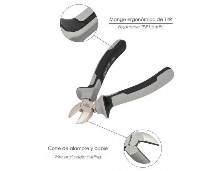 Alicates Corte diagonal 150 mm. Acero Cromo Vanadio DIN-ISO 5749 Pelacables, Corta Cables, Pelador Cables